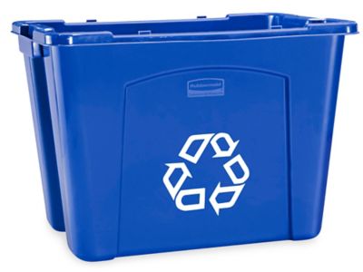 Rubbermaid 9T93 Blue Recycling Bags Universal Recycle Logo Box of 3 S4789