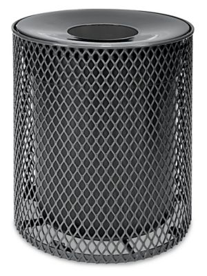Thermoplastic Trash Can - 32 Gallon, Funnel Lid, Black H-2293BL