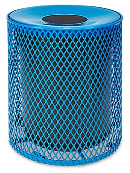 Thermoplastic Trash Can - 32 Gallon, Funnel Lid, Blue H-2293BLU