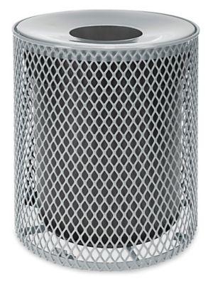 Thermoplastic Trash Can - 32 Gallon, Funnel Lid, Gray H-2293GR
