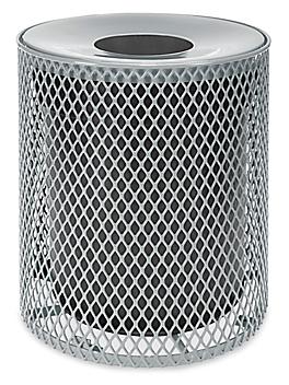 Thermoplastic Trash Can - 32 Gallon, Funnel Lid, Gray H-2293GR