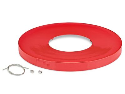 Funnel Lid for Thermoplastic Trash Can - Red H-2293R-LD