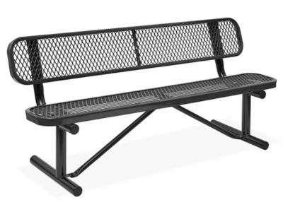  Metal Bench with Back - 6'
