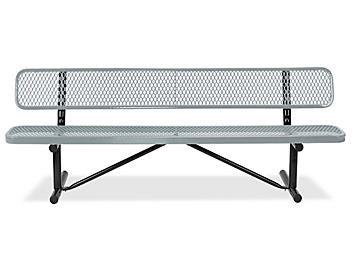 Metal Bench with Back - 6', Gray H-2294GR-P