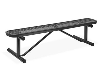 Metal bench best sale with back