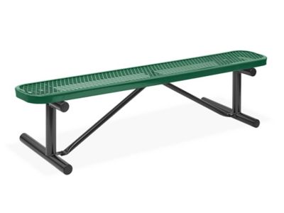 Metal Bench without Back - 6', Green H-2295G-P