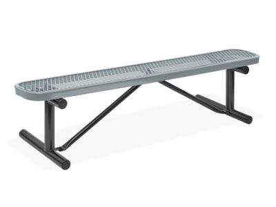 Metal Bench without Back - 6', Gray H-2295GR-P