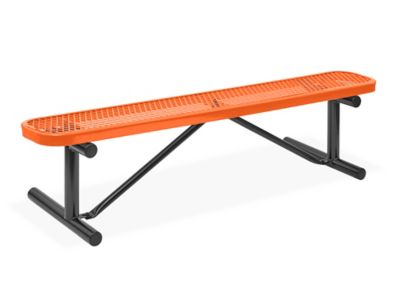 Metal Bench without Back - 6', Orange H-2295O-P