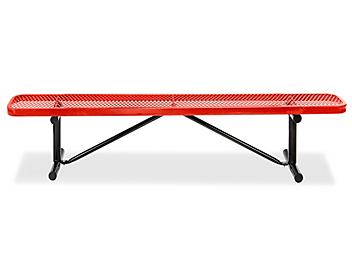 Metal Bench without Back - 6', Red H-2295R-P