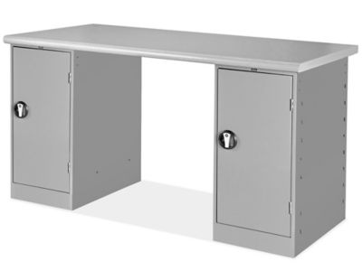 1 Cabinet/1 Cabinet Pedestal Workbench - 60 x 30", Laminate Top H-2298-LAM