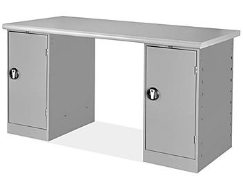 1 Cabinet/1 Cabinet Pedestal Workbench - 72 x 30", Laminate Top H-2299-LAM