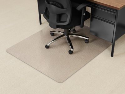 Carpet Chair Mat with Lip - 45 x 53, Black H-6544 - Uline