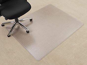 Plush Carpet Chair Mat - No Lip, 45 x 53", Clear H-2335