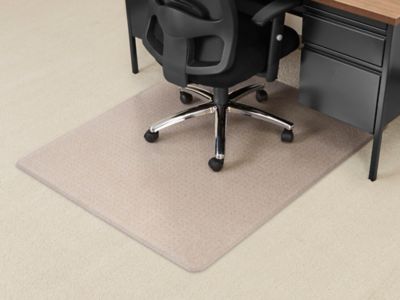 Plush Carpet Chair Mat with Lip - 36 x 48, Clear - ULINE - H-3366