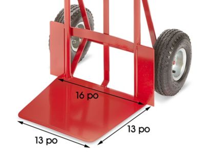 Brennan T-132-10P Standard 2-Wheel Hand Truck/Dolly, 8x14 Nose Plate, 800  lbs Cap from Cole-Parmer