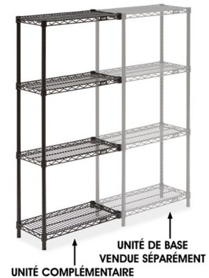 Black Wire Shelving Add-On Unit - 24 x 12 x 54" H-2420-54A