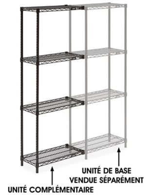 Black Wire Shelving Add-On Unit - 24 x 12 x 63" H-2420-63A