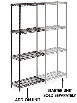 Black Wire Shelving Add-On Unit - 24 x 12 x 63" H-2420-63A