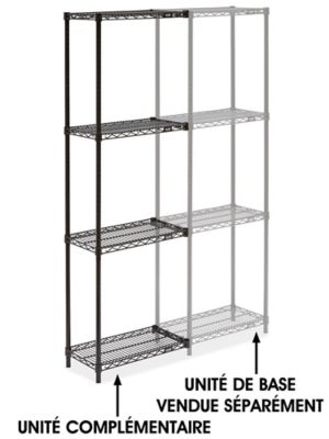 Black Wire Shelving Add-On Unit - 24 x 12 x 72" H-2420-72A
