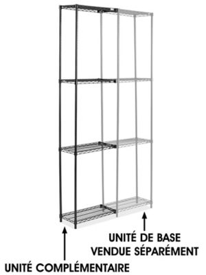 Black Wire Shelving Add-On Unit - 24 x 12 x 96" H-2420-96A