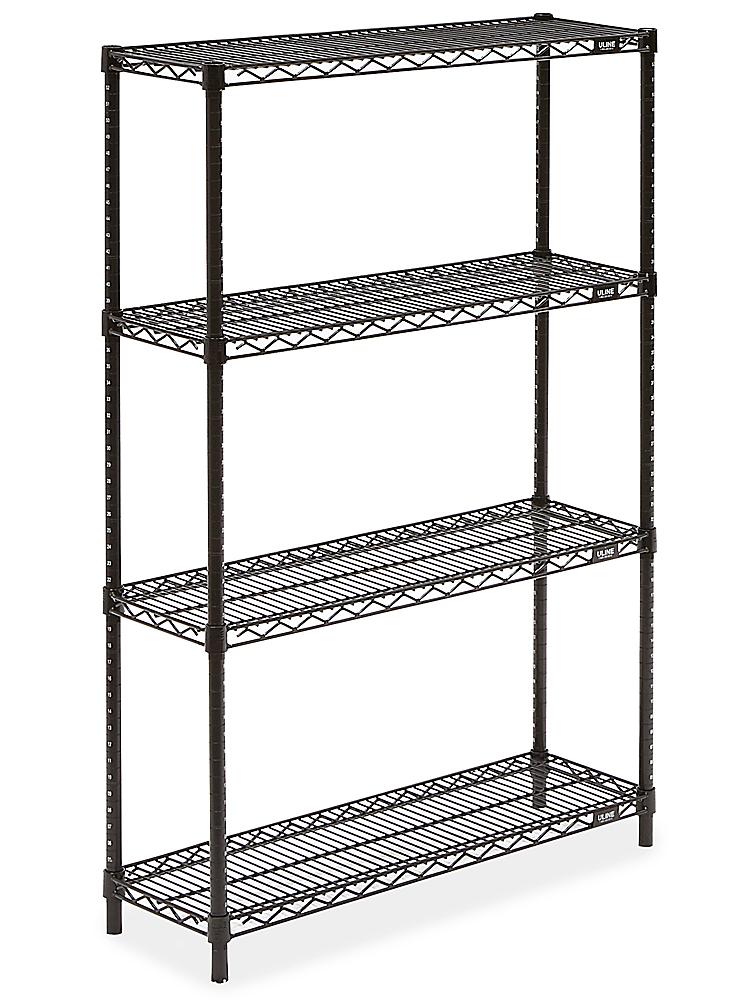 Black Wire Shelving Unit 36 X 12 54, Uline Wire Shelving Assembly