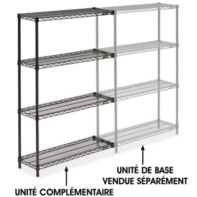 Black Wire Shelving Add-On Unit - 36 x 12 x 54" H-2421-54A