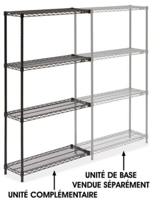 Black Wire Shelving Add-On Unit - 36 x 12 x 63" H-2421-63A
