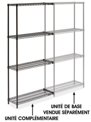 Black Wire Shelving Add-On Unit - 36 x 12 x 72" H-2421-72A