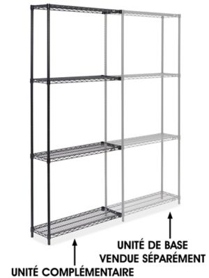 Black Wire Shelving Add-On Unit - 36 x 12 x 86" H-2421-86A