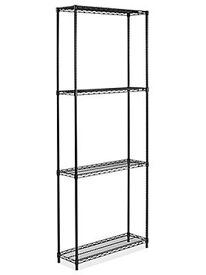Black Wire Shelving Unit 36 X 12 96, 12 Inch Wire Shelving