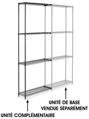 Black Wire Shelving Add-On Unit - 36 x 12 x 96" H-2421-96A