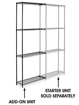 Black Wire Shelving Add-On Unit - 36 x 12 x 96" H-2421-96A