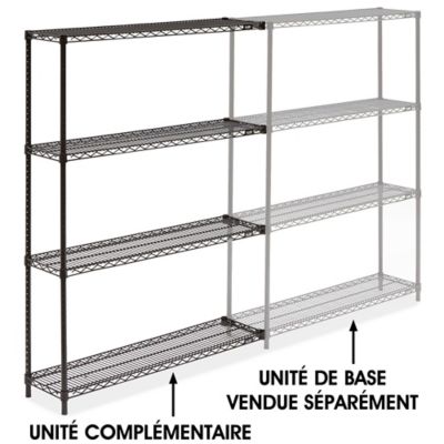 Black Wire Shelving Add-On Unit - 48 x 12 x 63" H-2422-63A
