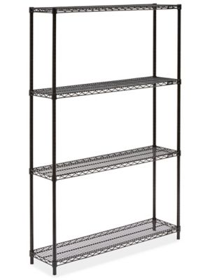 Black Wire Shelving Unit - 48 x 12 x 72" H-2422-72