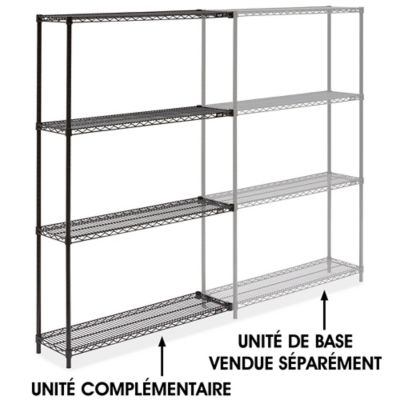 Black Wire Shelving Add-On Unit - 48 x 12 x 72" H-2422-72A
