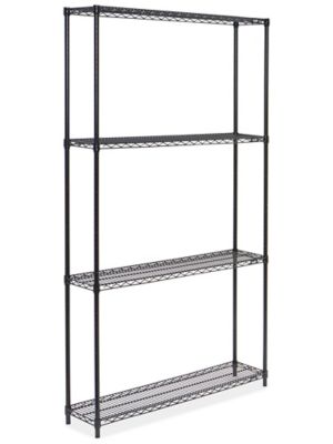 Black Wire Shelving Unit - 48 x 12 x 86" H-2422-86