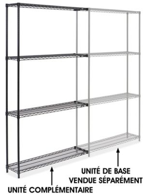 Black Wire Shelving Add-On Unit - 48 x 12 x 86" H-2422-86A
