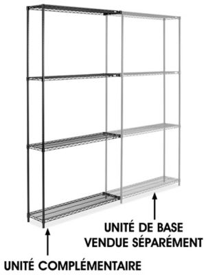 Black Wire Shelving Add-On Unit - 48 x 12 x 96" H-2422-96A