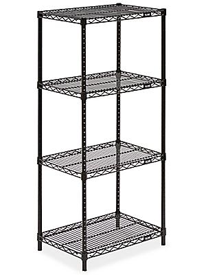 Black Wire Shelving Unit 24 X 18 54, Uline Wire Shelving Assembly