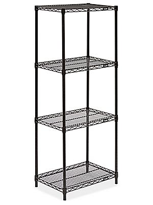 Black Wire Shelving Unit 24 X 18 63, Black Wire Shelving Unit With Wheels