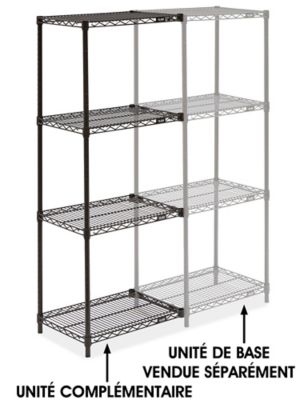 Black Wire Shelving Add-On Unit - 24 x 18 x 63" H-2423-63A