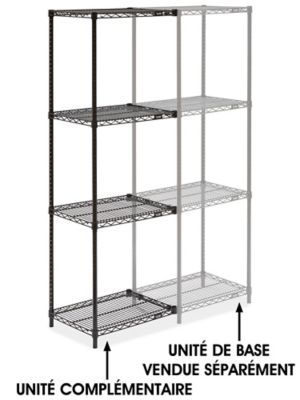 Black Wire Shelving Add-On Unit - 24 x 18 x 72" H-2423-72A