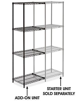 Black Wire Shelving Add-On Unit - 24 x 18 x 72" H-2423-72A