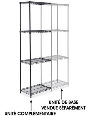 Black Wire Shelving Add-On Unit - 24 x 18 x 86" H-2423-86A