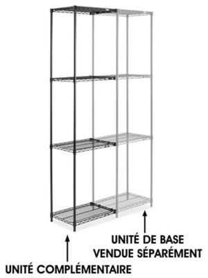 Black Wire Shelving Add-On Unit - 24 x 18 x 96" H-2423-96A