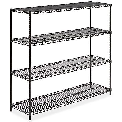 Black Wire Shelving Unit 60 X 18 54, How To Put Together Uline Shelves