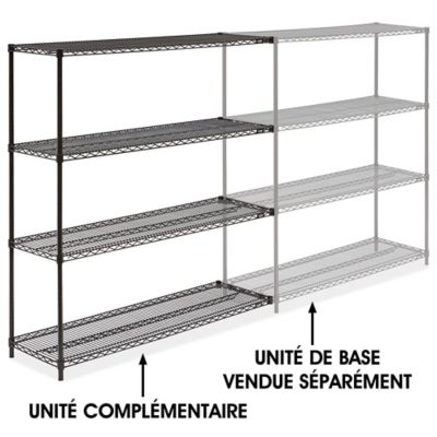 Black Wire Shelving Add-On Unit - 60 x 18 x 63" H-2424-63A