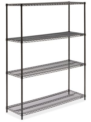 Black Wire Shelving Unit - 60 x 18 x 72" H-2424-72