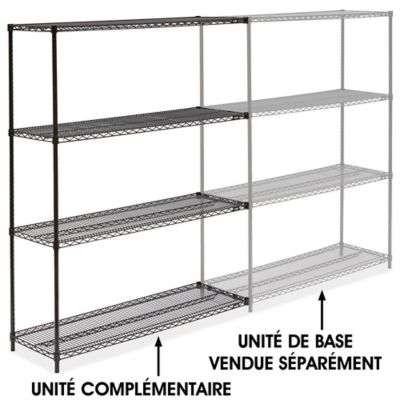 Black Wire Shelving Add-On Unit - 60 x 18 x 72" H-2424-72A