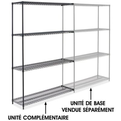 Black Wire Shelving Add-On Unit - 60 x 18 x 86" H-2424-86A